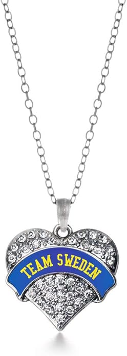 Inspired Silver - Silver Pave Heart Charm 18 Inch Necklace with Cubic Zirconia Jewelry