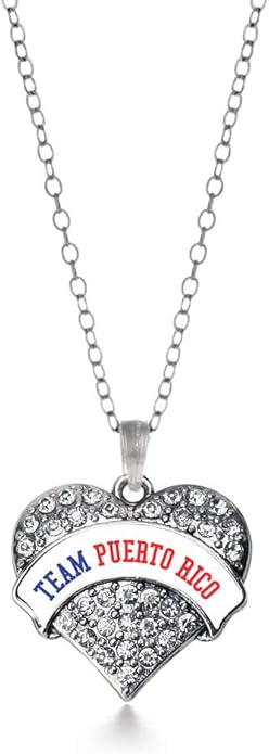 Inspired Silver - Silver Pave Heart Charm 18 Inch Necklace with Cubic Zirconia Jewelry