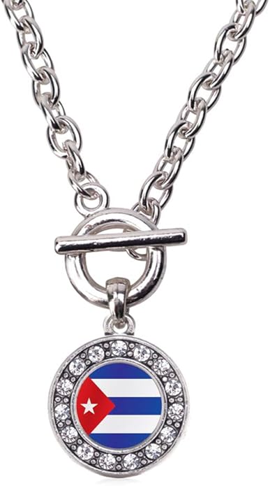 Inspired Silver - Silver Circle Charm 18 Inch Necklace with Cubic Zirconia Jewelry