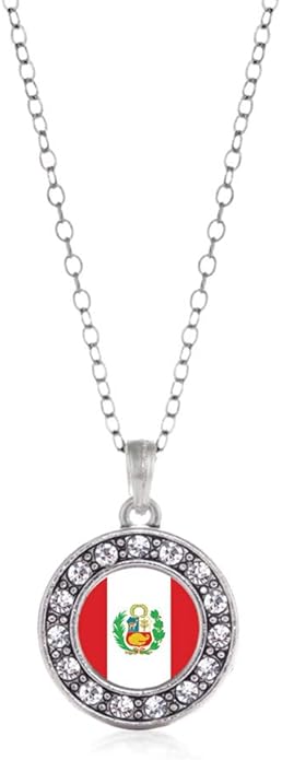 Inspired Silver - Silver Circle Charm 18 Inch Necklace with Cubic Zirconia Jewelry