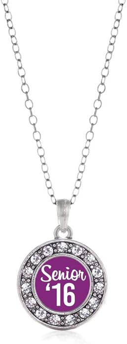 Inspired Silver - Silver Circle Charm 18 Inch Necklace with Cubic Zirconia Jewelry