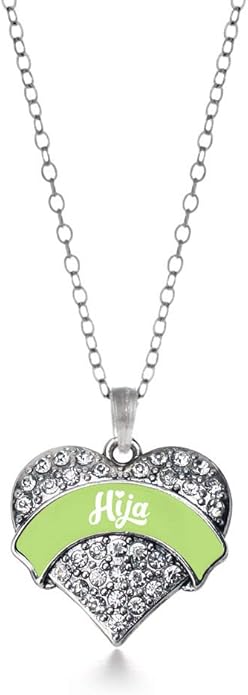 Inspired Silver - Silver Pave Heart Charm 18 Inch Necklace with Cubic Zirconia Jewelry