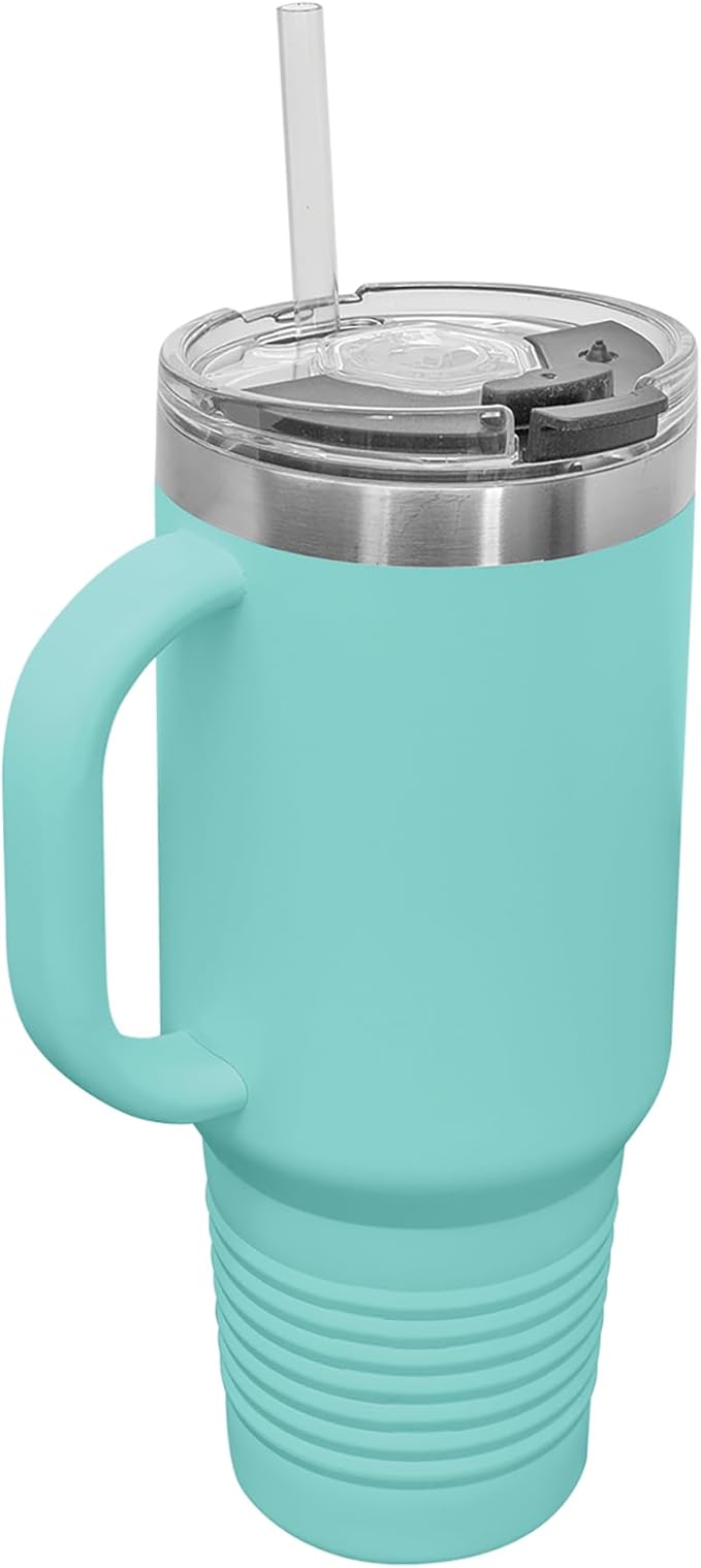 LaserGram 40oz Vacuum Insulated Travel Mug with Handle, CNA Certified Nurse Assistant, Personalized Engraving Included (Teal)