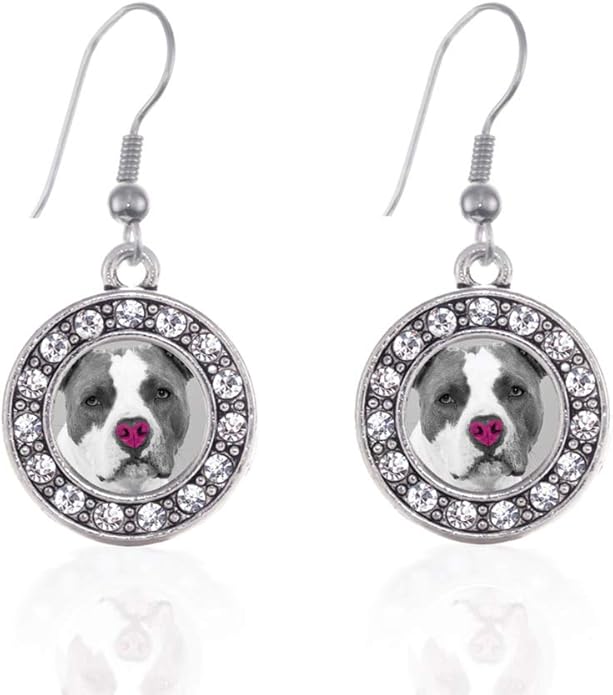 Inspired Silver - Silver Circle Charm French Hook Drop Earrings with Cubic Zirconia Jewelry