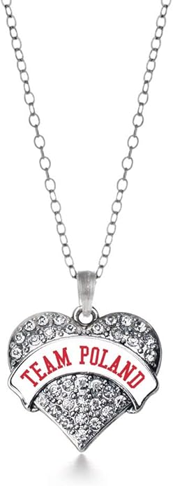 Inspired Silver - Silver Pave Heart Charm 18 Inch Necklace with Cubic Zirconia Jewelry