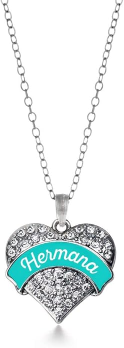 Inspired Silver - Silver Pave Heart Charm 18 Inch Necklace with Cubic Zirconia Jewelry
