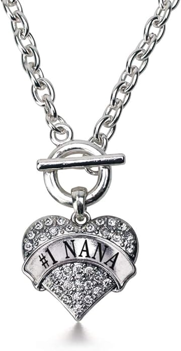 Inspired Silver - Silver Pave Heart Charm 18 Inch Necklace with Cubic Zirconia Jewelry