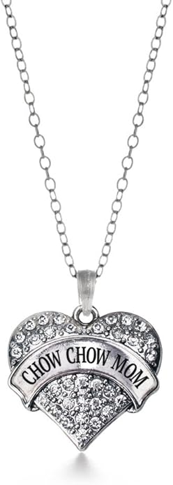 Inspired Silver - Silver Pave Heart Charm 18 Inch Necklace with Cubic Zirconia Jewelry