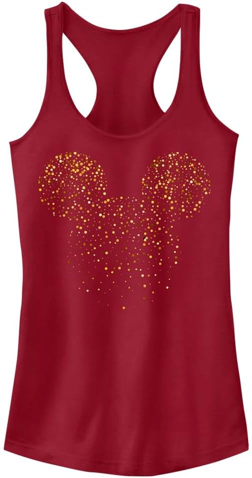 Junior's Mickey & Friends Confetti Logo Racerback Tank Top