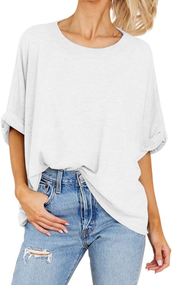Women Oversized T-Shirt Summer Casual Short Sleeve Loose Tee Tops