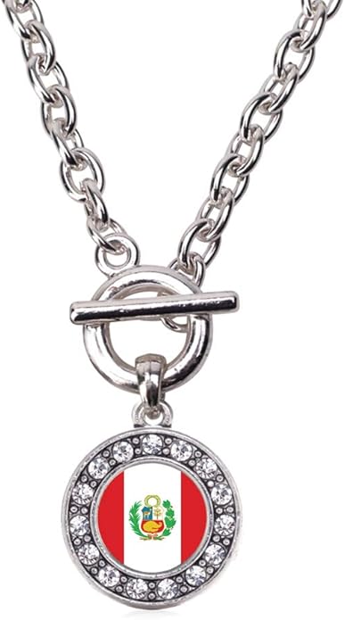 Inspired Silver - Silver Circle Charm 18 Inch Necklace with Cubic Zirconia Jewelry
