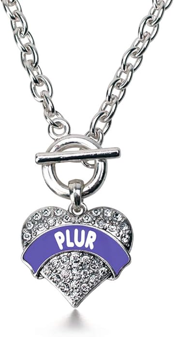 Inspired Silver - Silver Pave Heart Charm 18 Inch Necklace with Cubic Zirconia Jewelry
