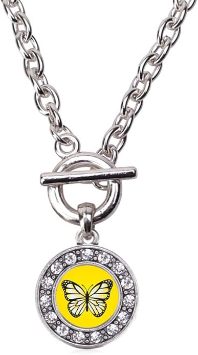 Inspired Silver - Silver Circle Charm 18 Inch Necklace with Cubic Zirconia Jewelry