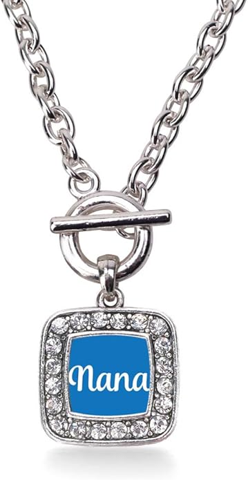 Inspired Silver - Silver Square Charm 18 Inch Necklace with Cubic Zirconia Jewelry