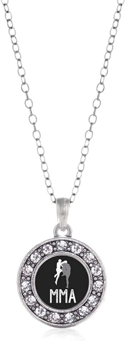 Inspired Silver - Silver Circle Charm 18 Inch Necklace with Cubic Zirconia Jewelry