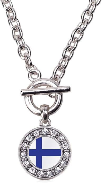 Inspired Silver - Silver Circle Charm 18 Inch Necklace with Cubic Zirconia Jewelry