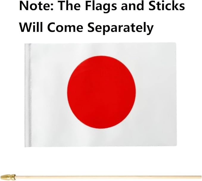 GSYLPFT 12 Pack Japan Flags on Sticks Japanese Small Mini Hand Held Flags for Office Classroom Holiday Party Decorations