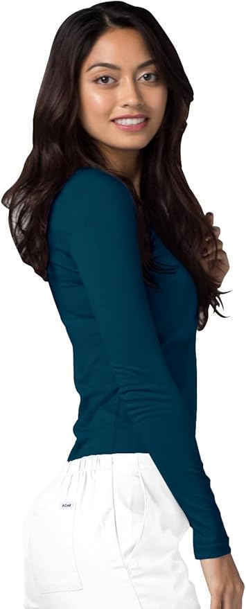 Adar Underscrubs for Women 3 Pack - Long Sleeve Underscrub Comfort Tee