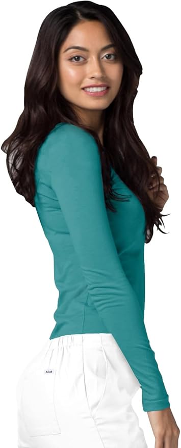 Adar Underscrubs for Women 3 Pack - Long Sleeve Underscrub Comfort Tee