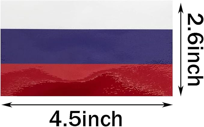 CANTENDO 5Pcs Russia Flag Decal Sticker - Russians Flag Reflective Vinyl Car Stickers - for Car Window Bumper Waterproof Sticker (2.5 x 4.5 Inch)
