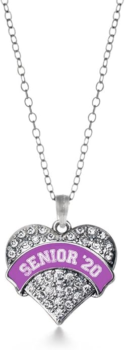 Inspired Silver - Silver Pave Heart Charm 18 Inch Necklace with Cubic Zirconia Jewelry