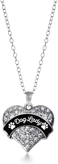 Inspired Silver - Silver Pave Heart Charm 18 Inch Necklace with Cubic Zirconia Jewelry
