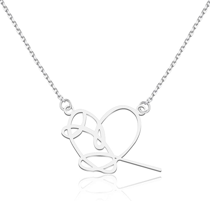 SEIRAA Korean Group Heart Signature Necklace Music Singer Jewelry Gifts For Music Fans