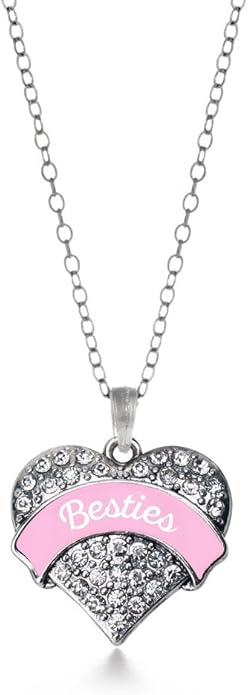 Inspired Silver - Silver Pave Heart Charm 18 Inch Necklace with Cubic Zirconia Jewelry
