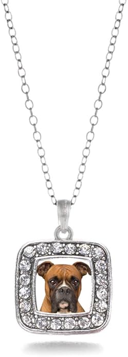 Inspired Silver - Silver Square Charm 18 Inch Necklace with Cubic Zirconia Jewelry