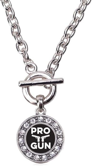Inspired Silver - Silver Circle Charm 18 Inch Necklace with Cubic Zirconia Jewelry