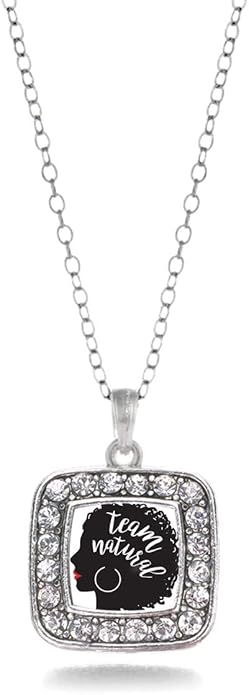 Inspired Silver - Silver Square Charm 18 Inch Necklace with Cubic Zirconia Jewelry