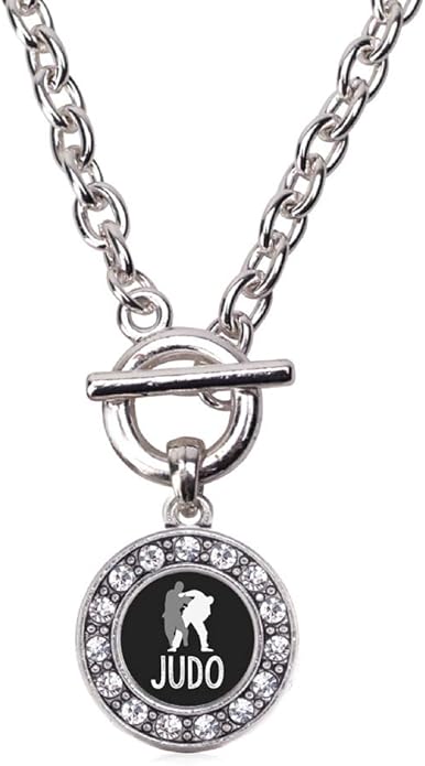 Inspired Silver - Silver Circle Charm 18 Inch Necklace with Cubic Zirconia Jewelry