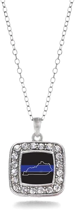 Inspired Silver - Silver Square Charm 18 Inch Necklace with Cubic Zirconia Jewelry