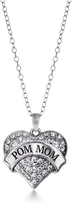 Inspired Silver - Silver Pave Heart Charm 18 Inch Necklace with Cubic Zirconia Jewelry