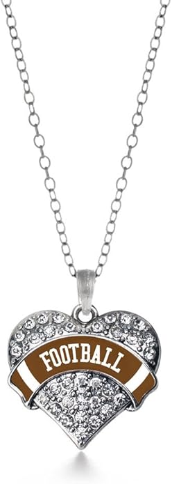 Inspired Silver - Silver Pave Heart Charm 18 Inch Necklace with Cubic Zirconia Jewelry