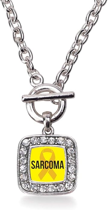 Inspired Silver - Silver Square Charm 18 Inch Necklace with Cubic Zirconia Jewelry