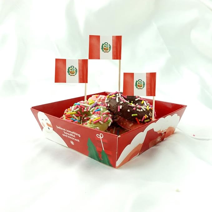 Peru Flag Peruvian Flag, Small Mini Peru Toothpick Flags for Food, Cupcakes, Cocktails, Appetizers, Bar Party Decorations