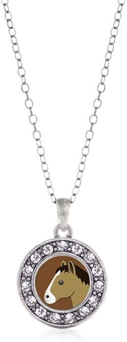 Inspired Silver - Silver Circle Charm 18 Inch Necklace with Cubic Zirconia Jewelry