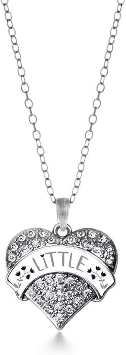 Inspired Silver - Silver Pave Heart Charm 18 Inch Necklace with Cubic Zirconia Jewelry