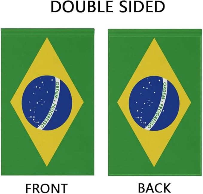Brazil Flag Brazilian Flag, Small Brazilian Garden Flags for Yard Patio Porch Independence Day Patriotic Festival Outdoor Decorations