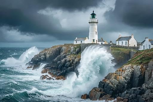 Jigsaw Puzzle for Adults 1000 Pieces Fanad Head Lighthouse Portsalon Ireland Wooden Puzzles Best Brain Exercises Educational Gift Home Decor Thick Sturdy Hard Challenging Difficult Party Games Props