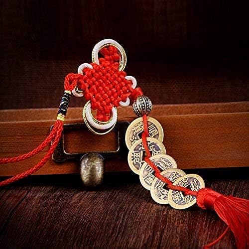 GJMY Feng Shui Coins for Wealth and Success with Chinese Knot Lucky Coins Five Emperor Money(5coins)