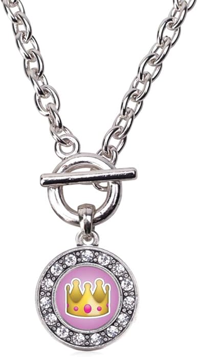 Inspired Silver - Silver Circle Charm 18 Inch Necklace with Cubic Zirconia Jewelry