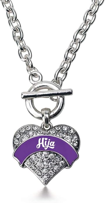 Inspired Silver - Silver Pave Heart Charm 18 Inch Necklace with Cubic Zirconia Jewelry