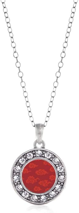 Inspired Silver - Silver Circle Charm 18 Inch Necklace with Cubic Zirconia Jewelry