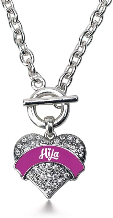 Inspired Silver - Silver Pave Heart Charm 18 Inch Necklace with Cubic Zirconia Jewelry