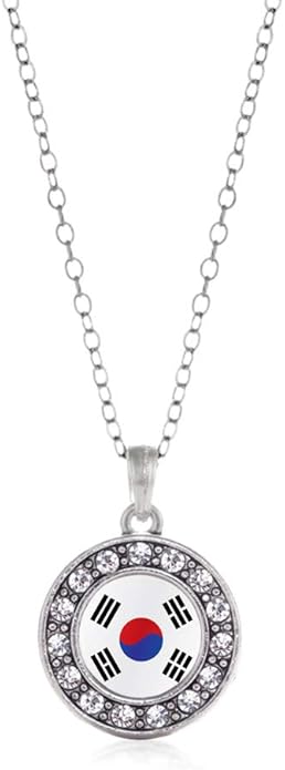 Inspired Silver - Silver Circle Charm 18 Inch Necklace with Cubic Zirconia Jewelry