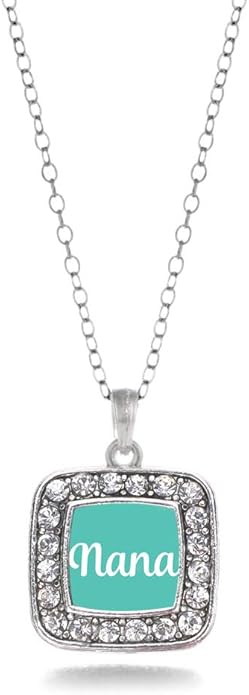 Inspired Silver - Silver Square Charm 18 Inch Necklace with Cubic Zirconia Jewelry