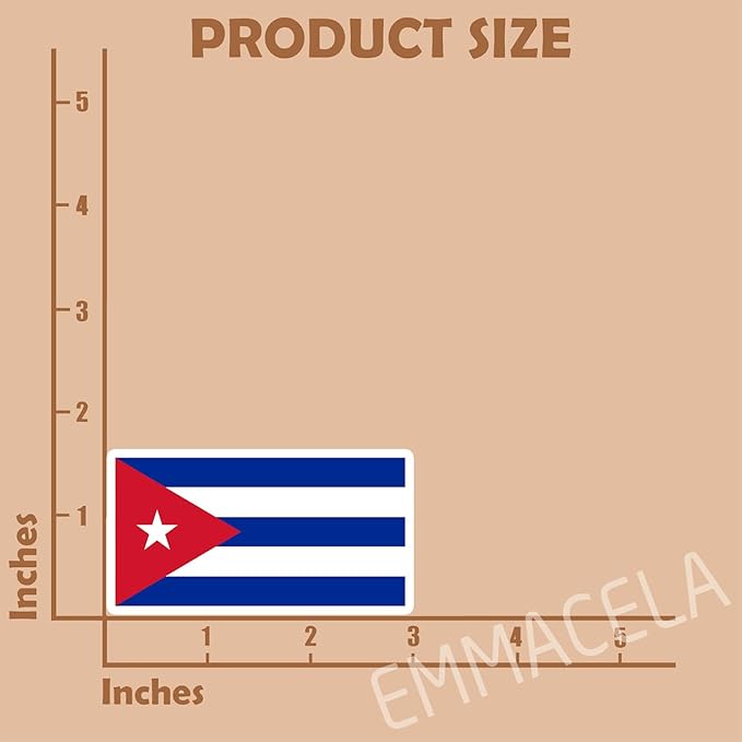 (3PCS) Cuba Flag stickers, Countries Flag Stickers - Waterproof Vinyl Decals For Laptops, Tumblers, Water Bottles, Books, Scrapbooks, Size 3 x 1.6 Inch