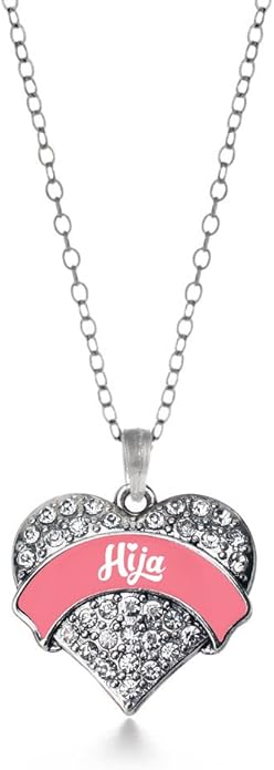 Inspired Silver - Silver Pave Heart Charm 18 Inch Necklace with Cubic Zirconia Jewelry